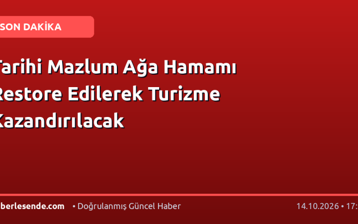 Tarihi Mazlum Ağa Hamamı Restore Edilerek Turizme Kazandırılacak