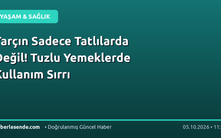 Tarçın Sadece Tatlılarda Değil! Tuzlu Yemeklerde Kullanım Sırrı