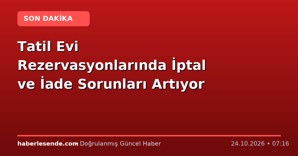 Tatil Evi Rezervasyonlarında İptal ve İade Sorunları Artıyor