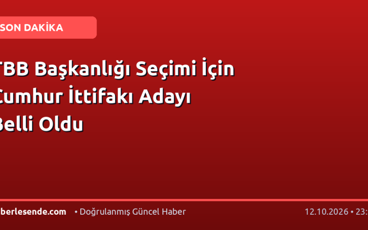 TBB Başkanlığı Seçimi İçin Cumhur İttifakı Adayı Belli Oldu