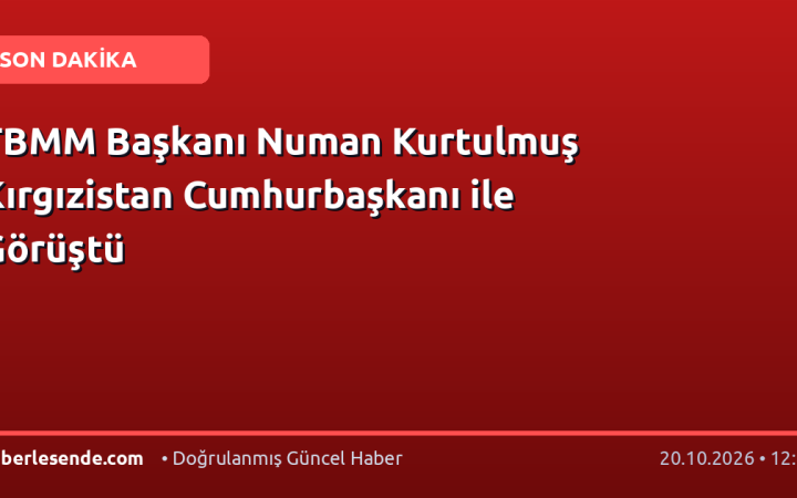 TBMM Başkanı Numan Kurtulmuş Kırgızistan Cumhurbaşkanı ile Görüştü