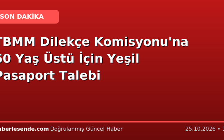 TBMM Dilekçe Komisyonu'na 60 Yaş Üstü İçin Yeşil Pasaport Talebi