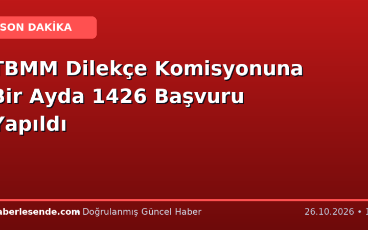 TBMM Dilekçe Komisyonuna Bir Ayda 1426 Başvuru Yapıldı