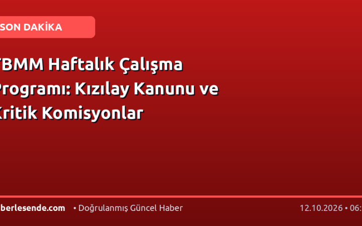 TBMM Haftalık Çalışma Programı: Kızılay Kanunu ve Kritik Komisyonlar