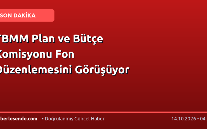 TBMM Plan ve Bütçe Komisyonu Fon Düzenlemesini Görüşüyor