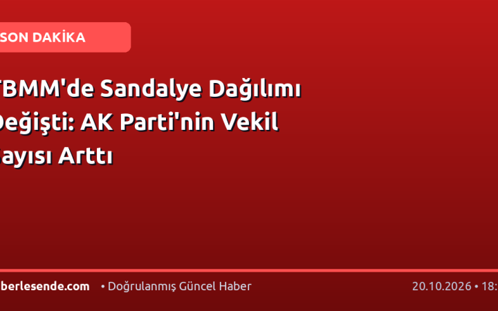 TBMM'de Sandalye Dağılımı Değişti: AK Parti'nin Vekil Sayısı Arttı