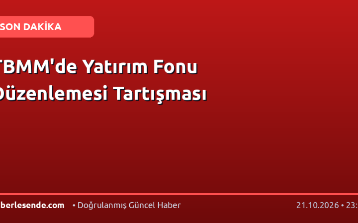 TBMM'de Yatırım Fonu Düzenlemesi Tartışması