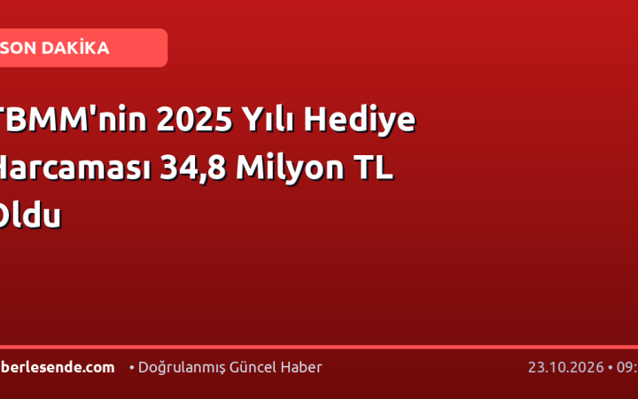 TBMM'nin 2025 Yılı Hediye Harcaması 34,8 Milyon TL Oldu
