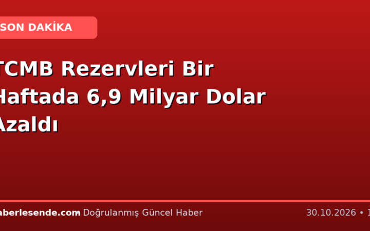 TCMB Rezervleri Bir Haftada 6,9 Milyar Dolar Azaldı