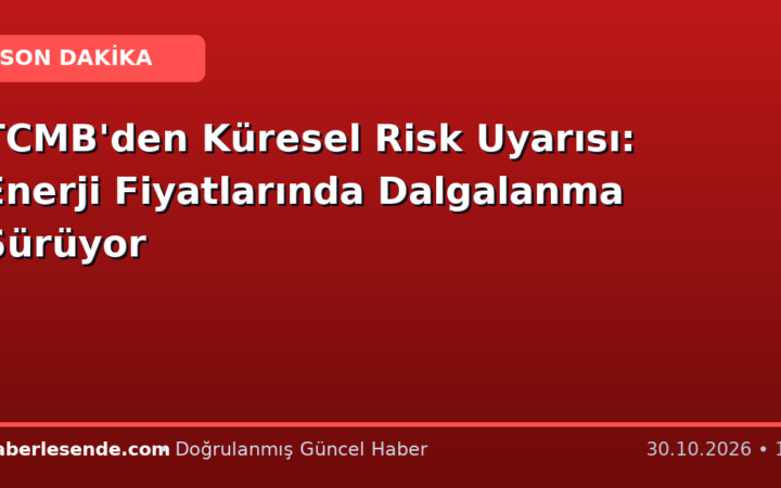 TCMB'den Küresel Risk Uyarısı: Enerji Fiyatlarında Dalgalanma Sürüyor