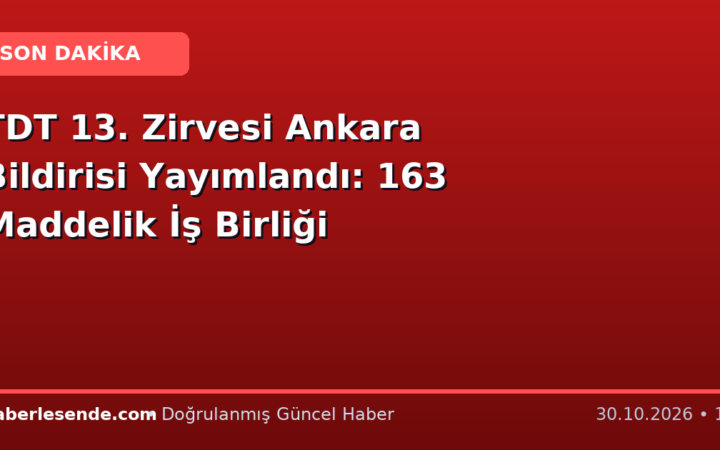 TDT 13. Zirvesi Ankara Bildirisi Yayımlandı: 163 Maddelik İş Birliği