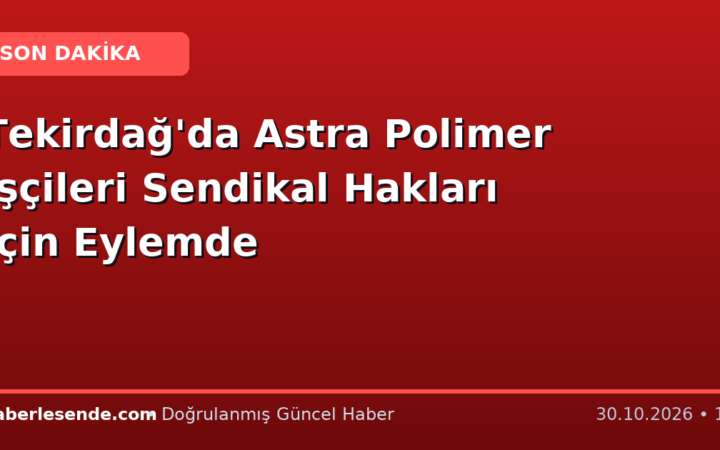 Tekirdağ'da Astra Polimer İşçileri Sendikal Hakları İçin Eylemde
