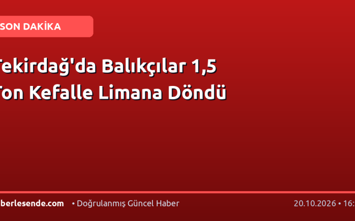 Tekirdağ'da Balıkçılar 1,5 Ton Kefalle Limana Döndü