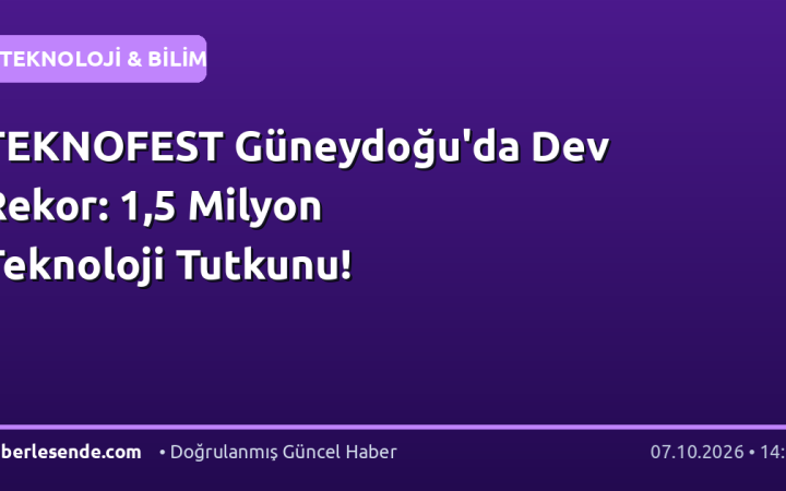 TEKNOFEST Güneydoğu'da Dev Rekor: 1,5 Milyon Teknoloji Tutkunu!