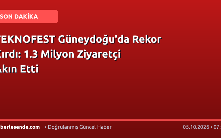 TEKNOFEST Güneydoğu'da Rekor Kırdı: 1.3 Milyon Ziyaretçi Akın Etti