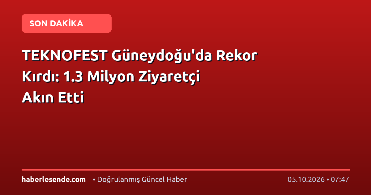 TEKNOFEST Güneydoğu'da Rekor Kırdı: 1.3 Milyon Ziyaretçi Akın Etti