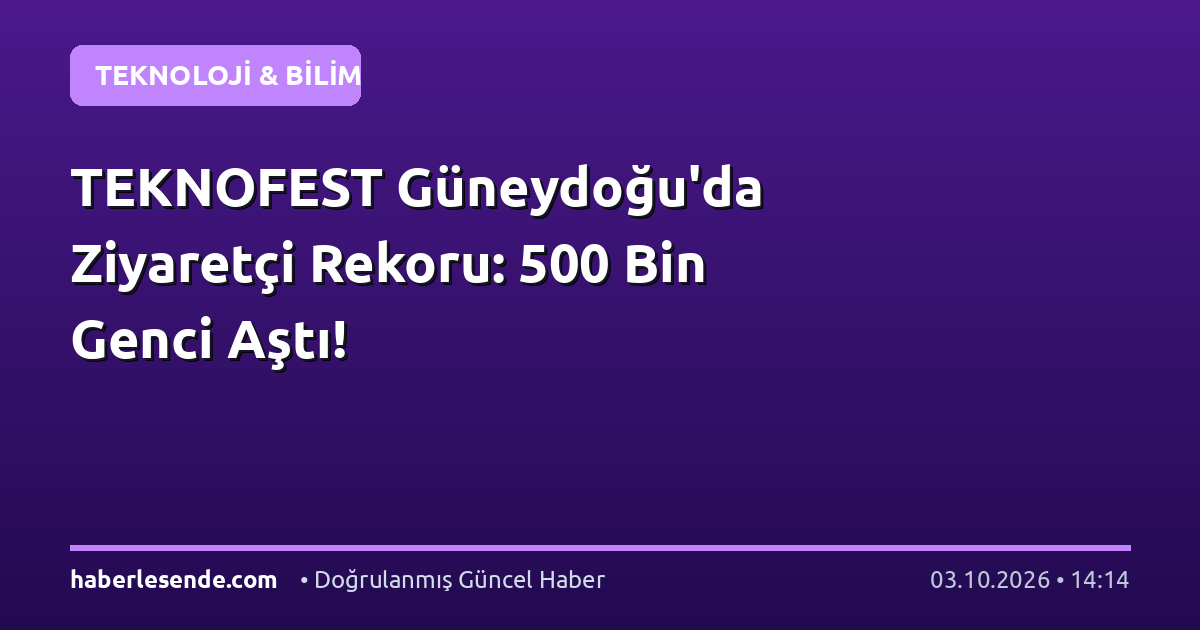 TEKNOFEST Güneydoğu'da Ziyaretçi Rekoru: 500 Bin Genci Aştı!