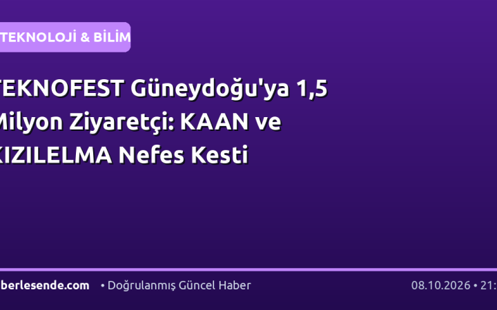 TEKNOFEST Güneydoğu'ya 1,5 Milyon Ziyaretçi: KAAN ve KIZILELMA Nefes Kesti
