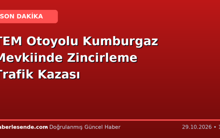 TEM Otoyolu Kumburgaz Mevkiinde Zincirleme Trafik Kazası