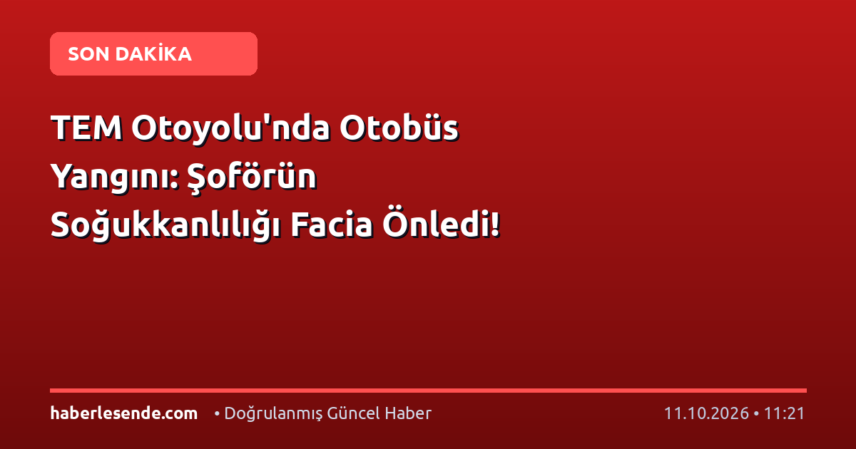 TEM Otoyolu'nda Otobüs Yangını: Şoförün Soğukkanlılığı Facia Önledi!