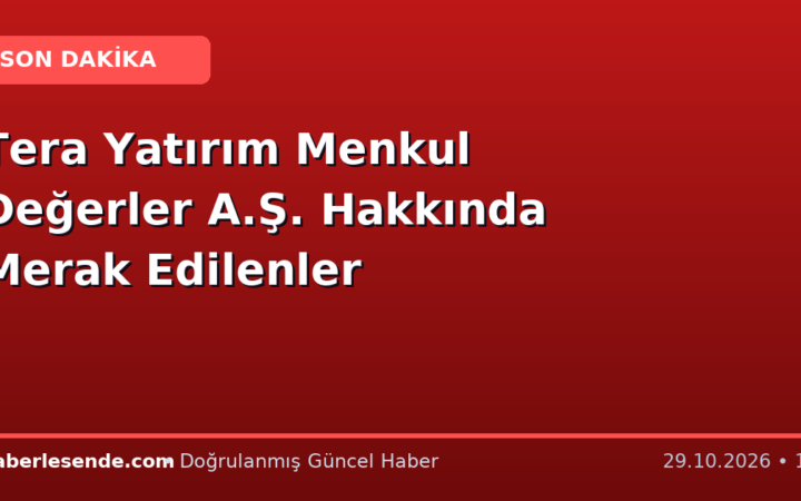 Tera Yatırım Menkul Değerler A.Ş. Hakkında Merak Edilenler