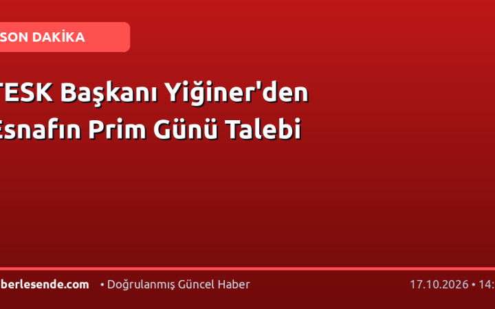 TESK Başkanı Yiğiner'den Esnafın Prim Günü Talebi