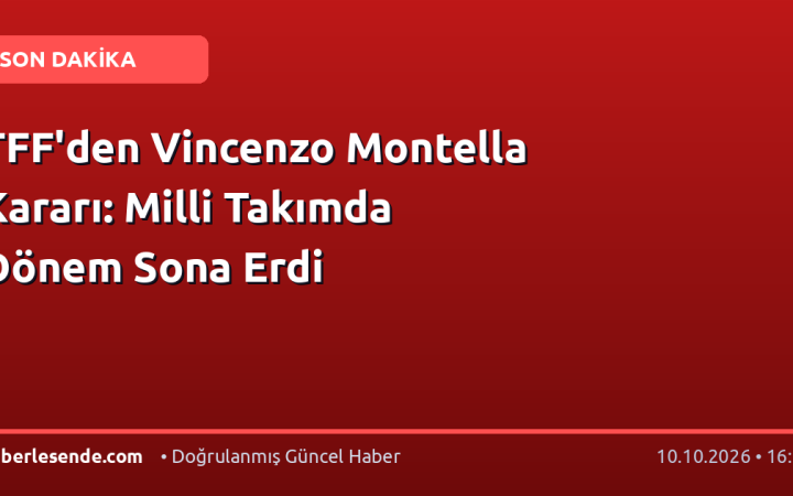 TFF'den Vincenzo Montella Kararı: Milli Takımda Dönem Sona Erdi
