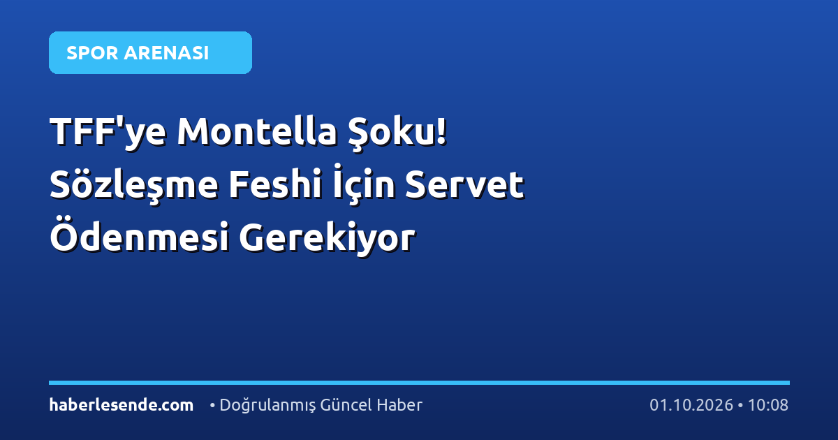 TFF'ye Montella Şoku! Sözleşme Feshi İçin Servet Ödenmesi Gerekiyor