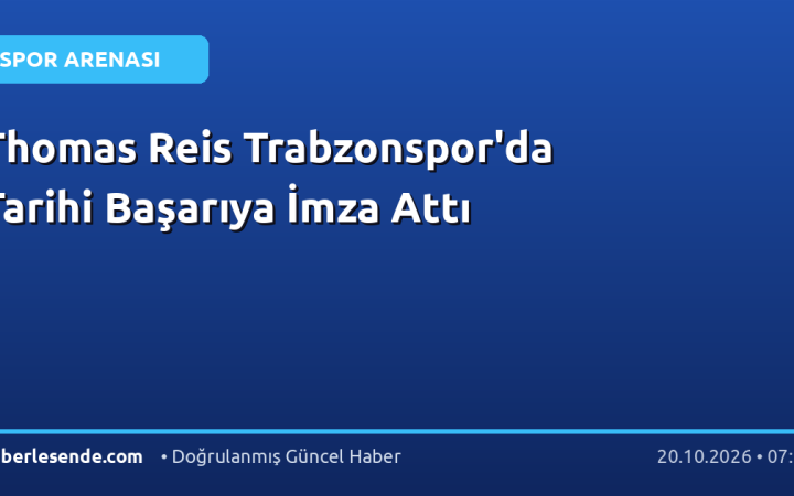 Thomas Reis Trabzonspor'da Tarihi Başarıya İmza Attı