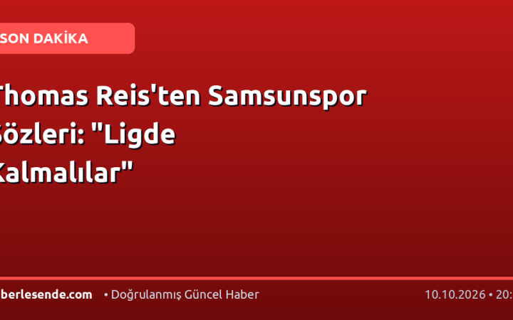 Thomas Reis'ten Samsunspor Sözleri: "Ligde Kalmalılar"
