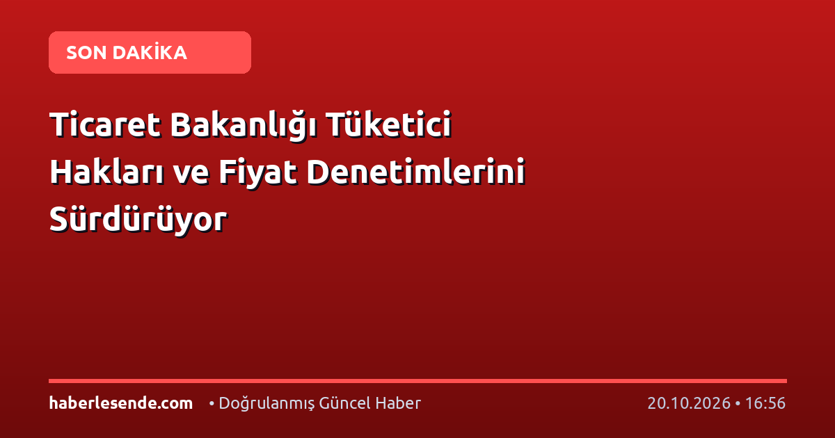 Ticaret Bakanlığı Tüketici Hakları ve Fiyat Denetimlerini Sürdürüyor