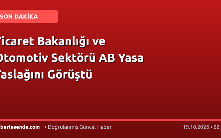 Ticaret Bakanlığı ve Otomotiv Sektörü AB Yasa Taslağını Görüştü