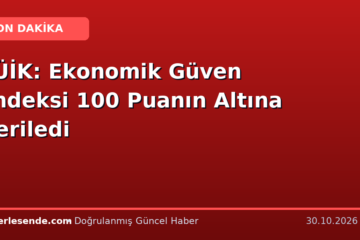 TÜİK: Ekonomik Güven Endeksi 100 Puanın Altına Geriledi