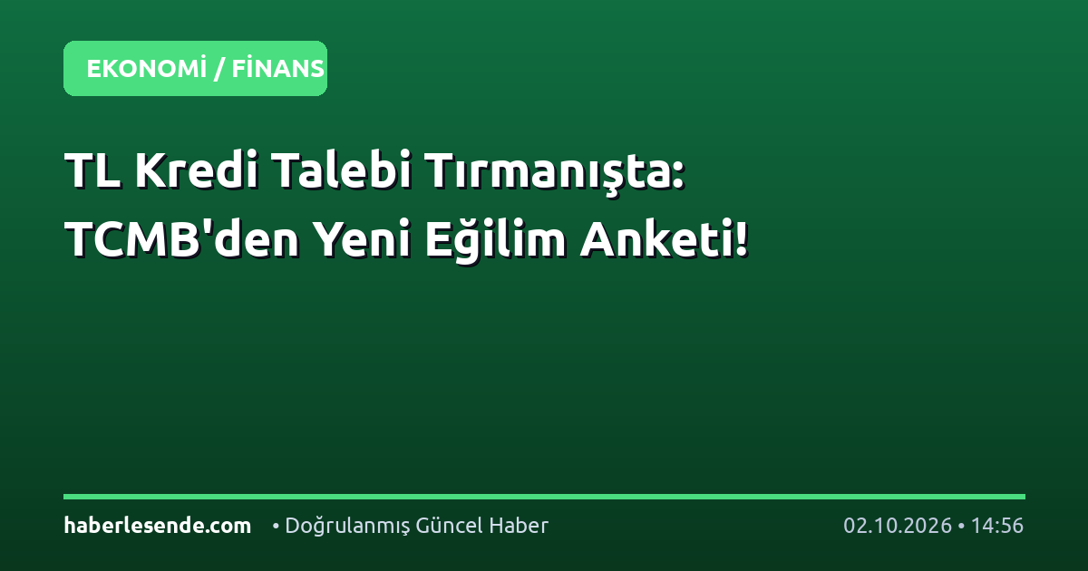 TL Kredi Talebi Tırmanışta: TCMB'den Yeni Eğilim Anketi!