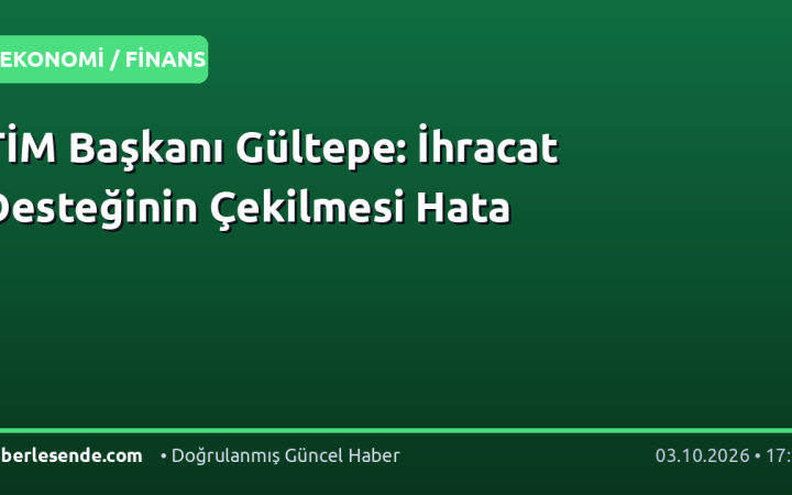 TİM Başkanı Gültepe: İhracat Desteğinin Çekilmesi Hata