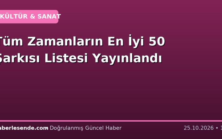 Tüm Zamanların En İyi 50 Şarkısı Listesi Yayınlandı
