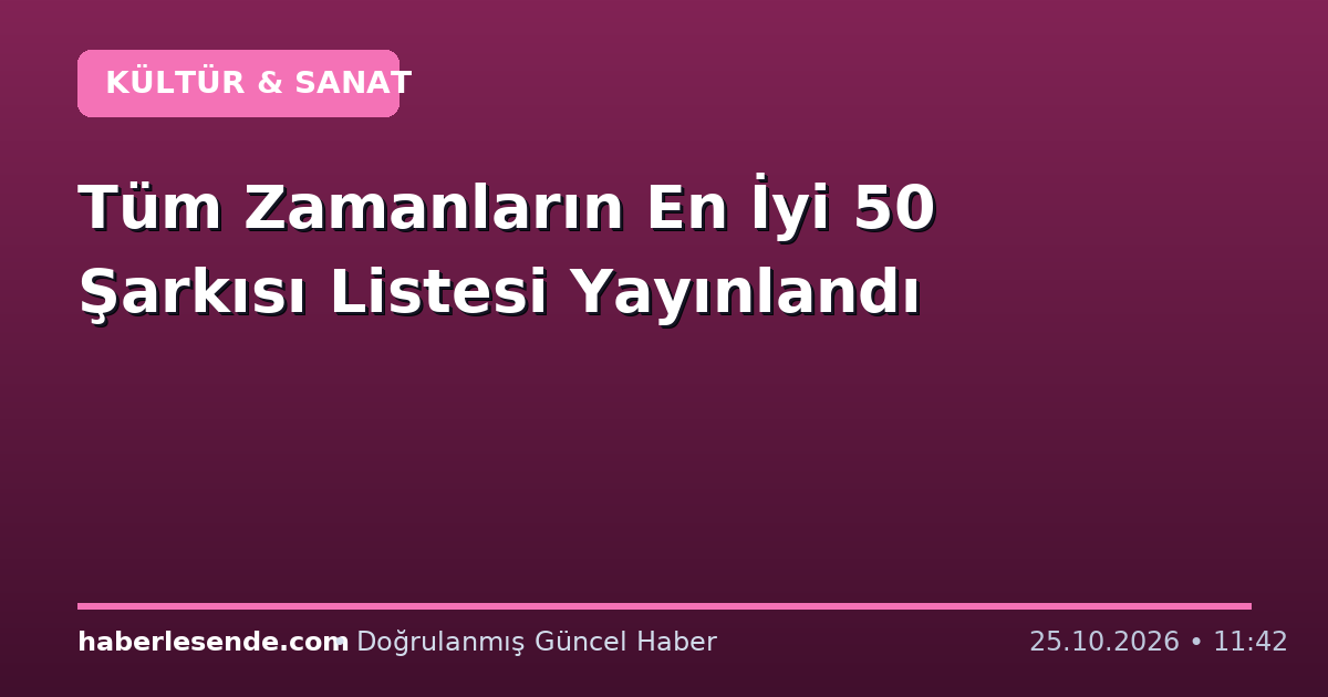 Tüm Zamanların En İyi 50 Şarkısı Listesi Yayınlandı