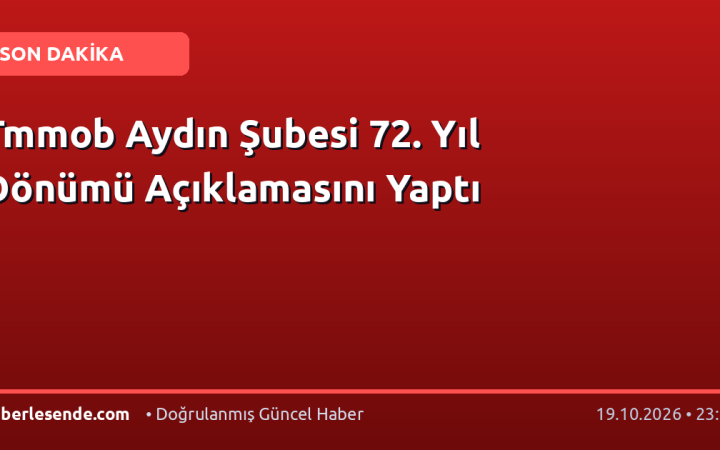 Tmmob Aydın Şubesi 72. Yıl Dönümü Açıklamasını Yaptı