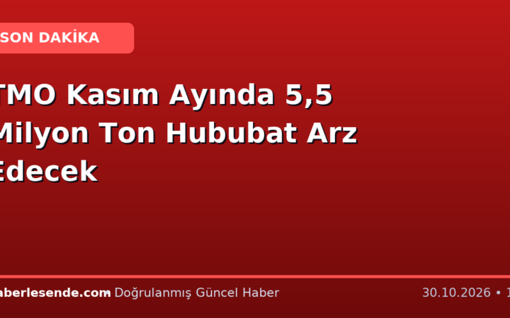 TMO Kasım Ayında 5,5 Milyon Ton Hububat Arz Edecek