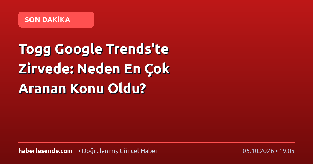 Togg Google Trends'te Zirvede: Neden En Çok Aranan Konu Oldu?