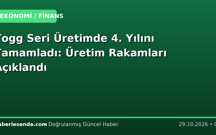 Togg Seri Üretimde 4. Yılını Tamamladı: Üretim Rakamları Açıklandı