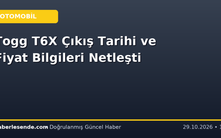 Togg T6X Çıkış Tarihi ve Fiyat Bilgileri Netleşti