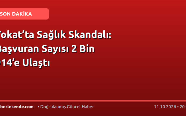 Tokat’ta Sağlık Skandalı: Başvuran Sayısı 2 Bin 914’e Ulaştı