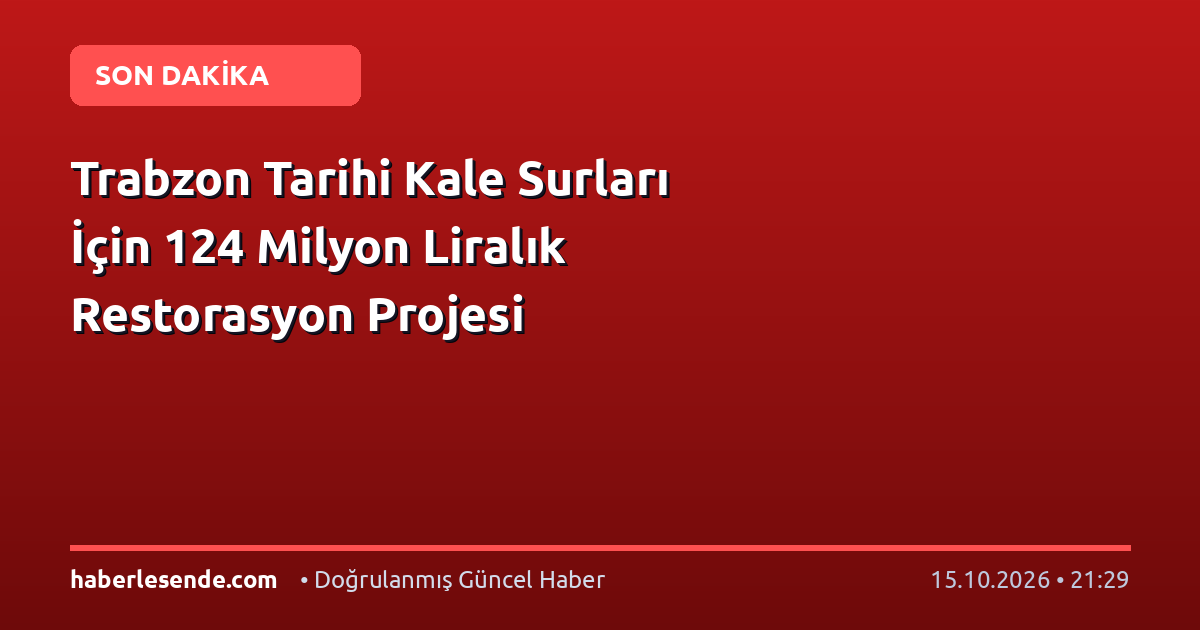 Trabzon Tarihi Kale Surları İçin 124 Milyon Liralık Restorasyon Projesi