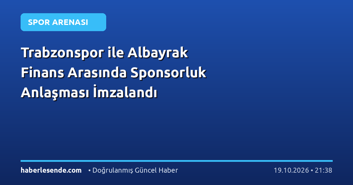 Trabzonspor ile Albayrak Finans Arasında Sponsorluk Anlaşması İmzalandı