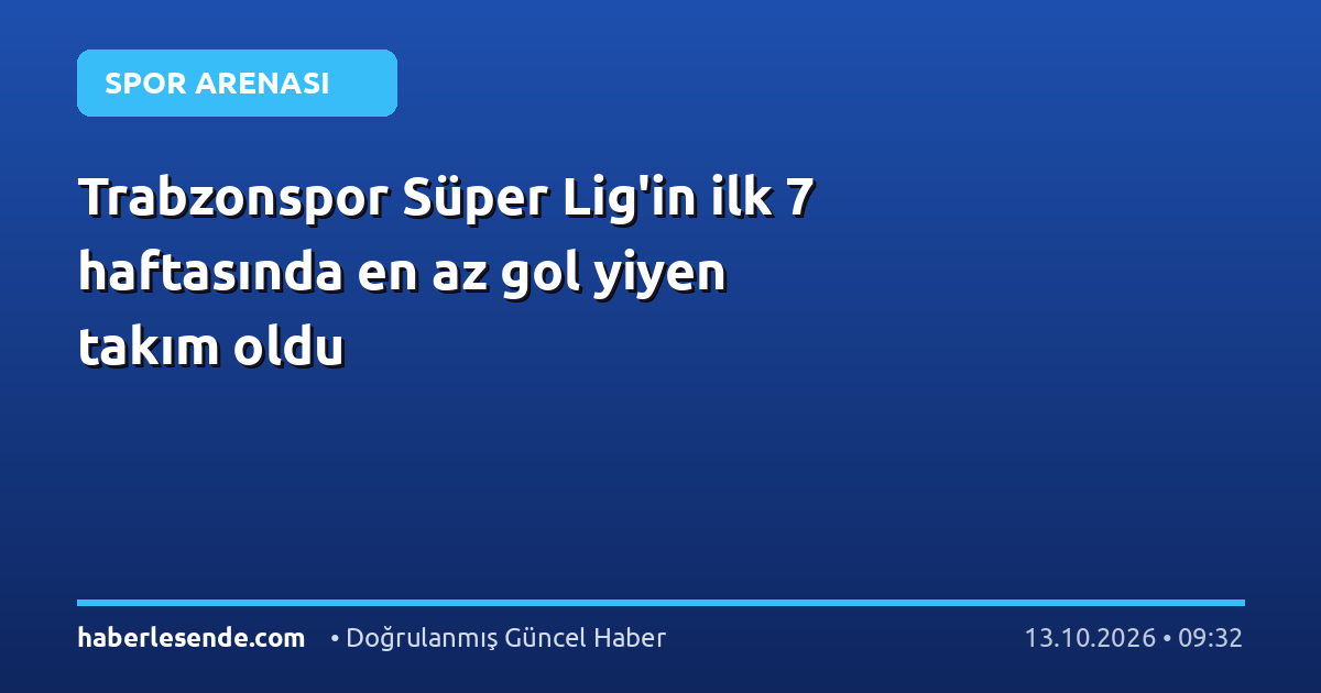 Trabzonspor Süper Lig'in ilk 7 haftasında en az gol yiyen takım oldu