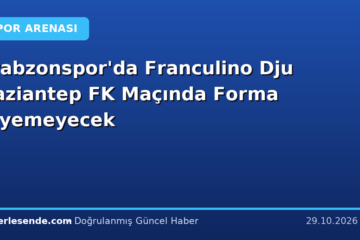 Trabzonspor'da Franculino Dju Gaziantep FK Maçında Forma Giyemeyecek
