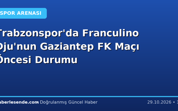 Trabzonspor'da Franculino Dju'nun Gaziantep FK Maçı Öncesi Durumu