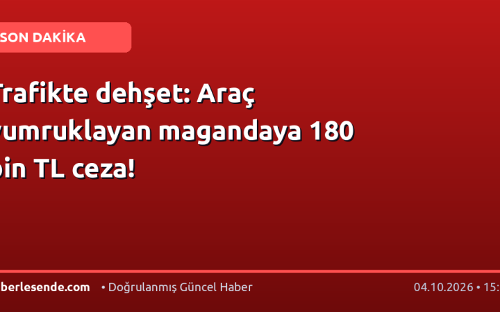 Trafikte dehşet: Araç yumruklayan magandaya 180 bin TL ceza!