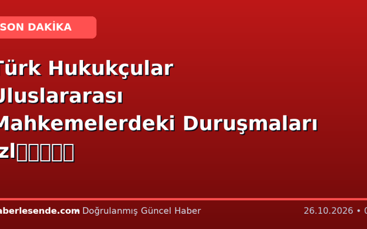 Türk Hukukçular Uluslararası Mahkemelerdeki Duruşmaları İzlच्छेद